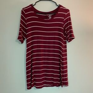 Red/White Striped Tunic Tee